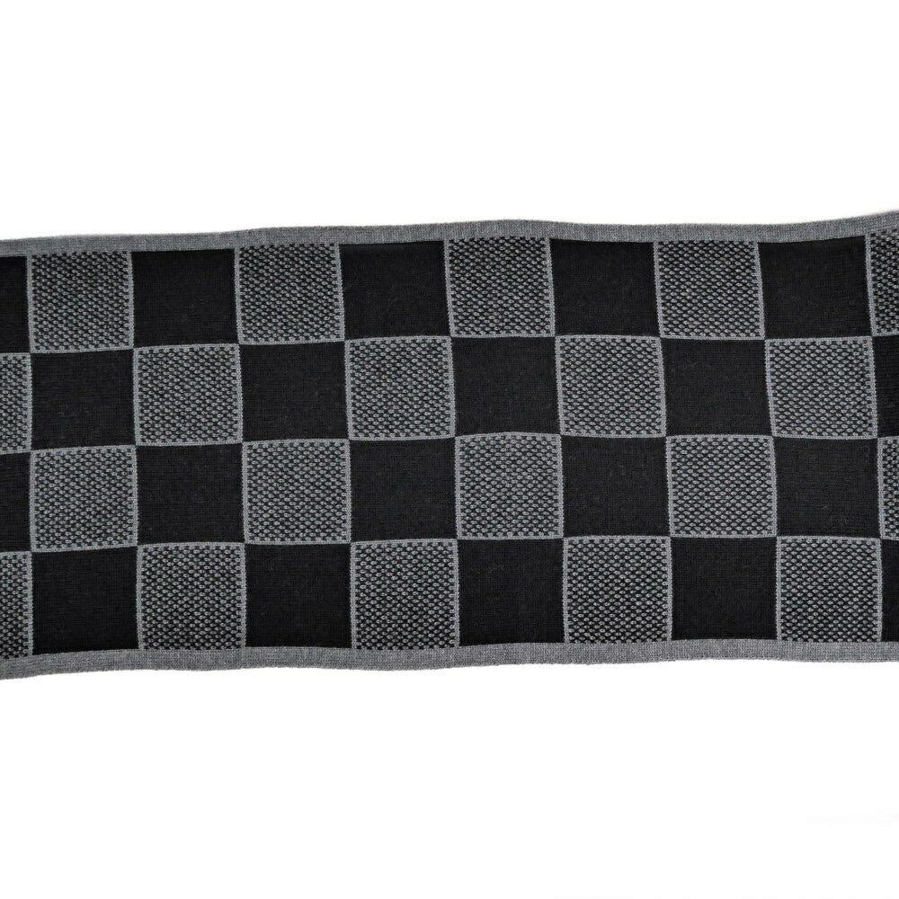 Louis Vuitton Scarf Damier Heritage Noir Black Wool Marque — view 4