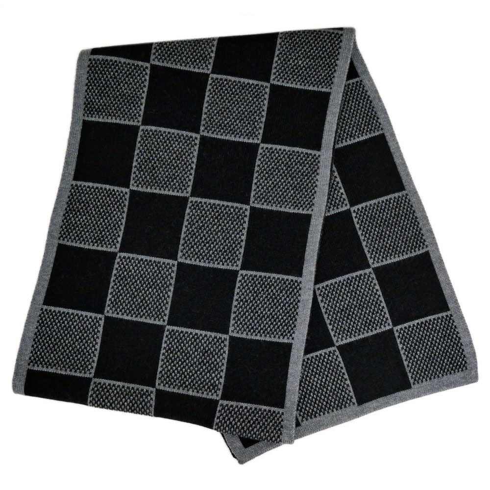 Louis Vuitton Scarf Damier Heritage Noir Black Wool Marque — view 2