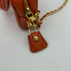 Prada Orange Saffiano Leather Shoulder — view 5