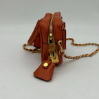 Prada Orange Saffiano Leather Shoulder — view 6