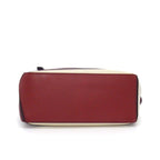Loewe Shoulder Bag Puzzle Small Wine Garnet Ivory Soft Grain Calf Silver — view 4