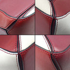 Loewe Shoulder Bag Puzzle Small Wine Garnet Ivory Soft Grain Calf Silver — view 8