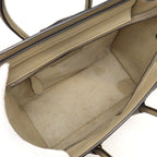 Celine Handbag Luggage Micro Dune Drummed Calfskin Silver — view 5