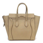 Celine Handbag Luggage Micro Dune Drummed Calfskin Silver — view 2