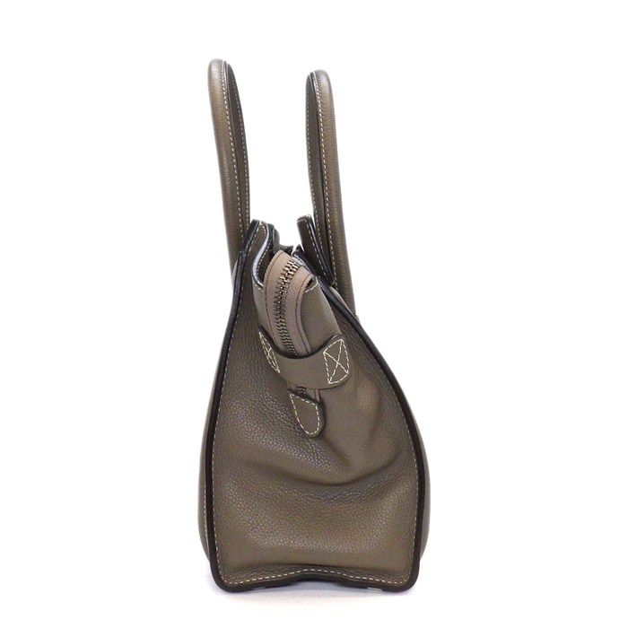 Celine Handbag Luggage Micro Suri Drummed Calfskin Silver — view 3
