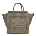 Celine Handbag Luggage Micro Suri Drummed Calfskin Silver
