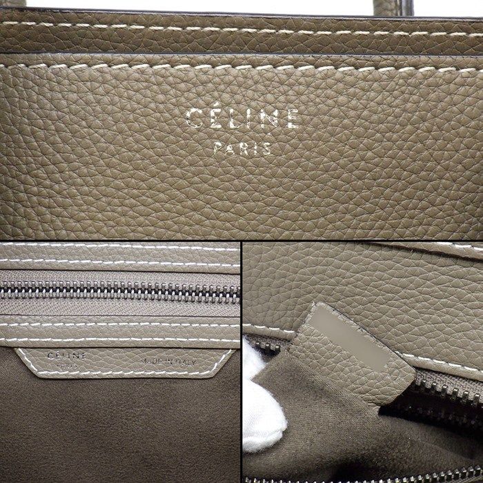 Celine Handbag Luggage Micro Suri Drummed Calfskin Silver — view 6