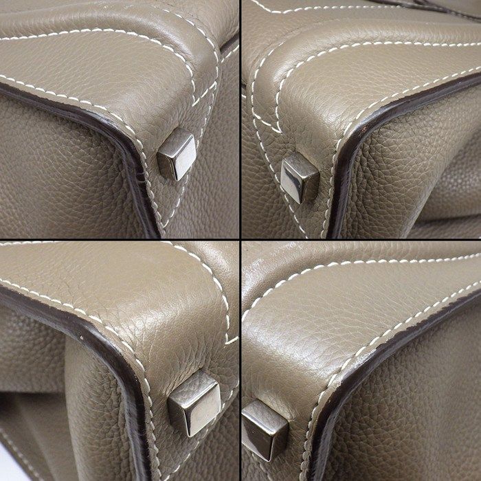 Celine Handbag Luggage Micro Suri Drummed Calfskin Silver — view 7