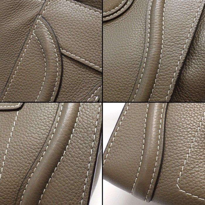 Celine Handbag Luggage Micro Suri Drummed Calfskin Silver — view 8