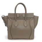 Celine Handbag Luggage Micro Suri Drummed Calfskin Silver — view 2