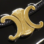 Celine Shoulder Bag Mini Besace Clair Black Patent Calfskin Gold — view 8