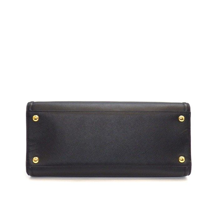 Prada Tote Shoulder Bag 2-Way Black Saffiano Leather Gold — view 4