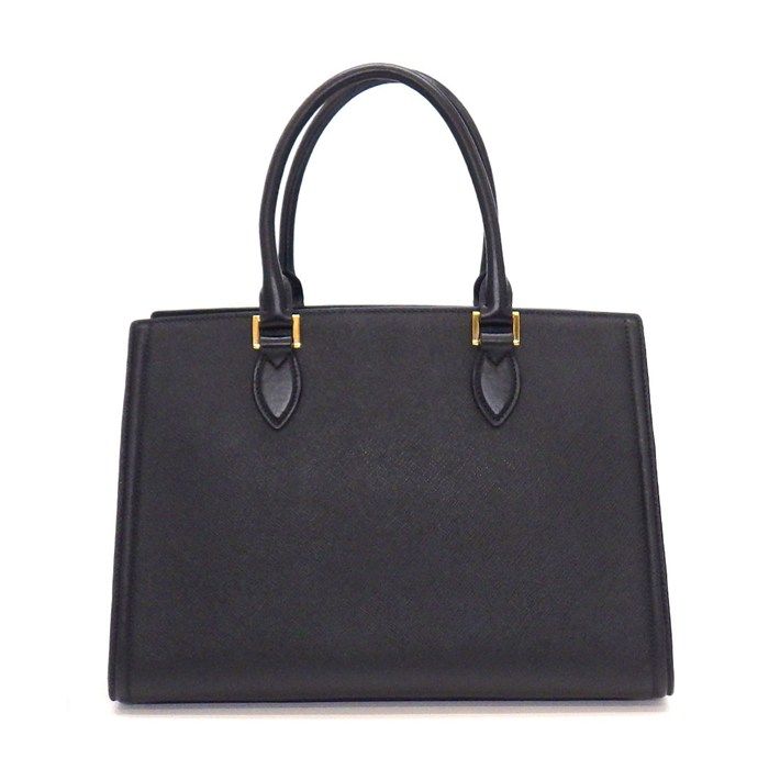 Prada Tote Shoulder Bag 2-Way Black Saffiano Leather Gold — view 2