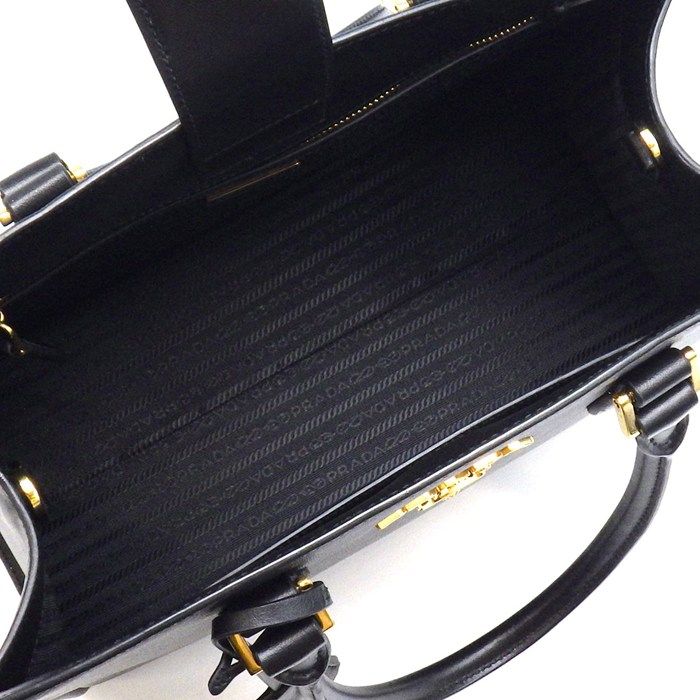 Prada Tote Shoulder Bag 2-Way Black Saffiano Leather Gold — view 5