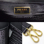 Prada Tote Shoulder Bag 2-Way Black Saffiano Leather Gold — view 7
