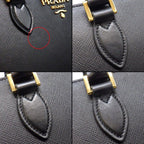 Prada Tote Shoulder Bag 2-Way Black Saffiano Leather Gold — view 8