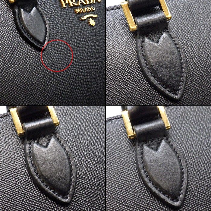 Prada Tote Shoulder Bag 2-Way Black Saffiano Leather Gold — view 8