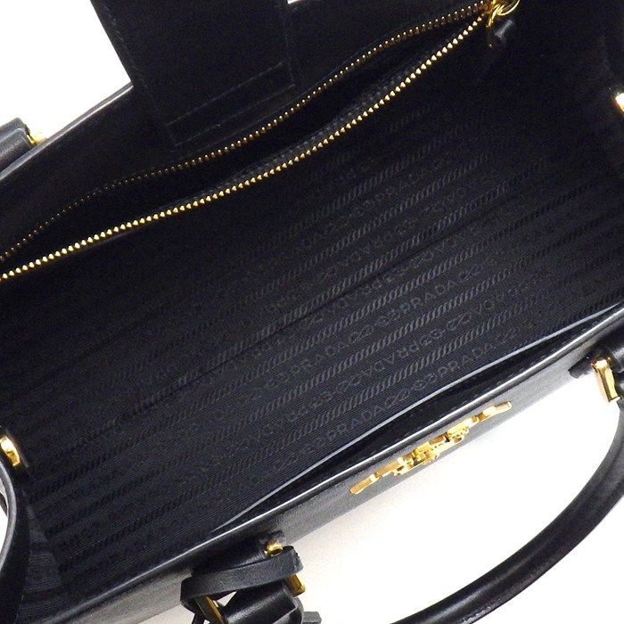 Prada Tote Shoulder Bag 2-Way Black Saffiano Leather Gold — view 6