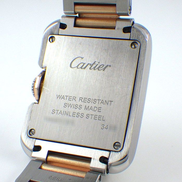 Cartier Watch Tank Anne Gray SM Rectangular Guilloche Silver Dial 18k Pink Gold — view 4