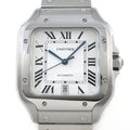 Cartier Watch Santos LM Date Square Silver Opa Line Dial SS Automatic Winding
