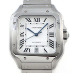 Cartier Watch Santos LM Date Square Silver Opa Line Dial SS Automatic Winding