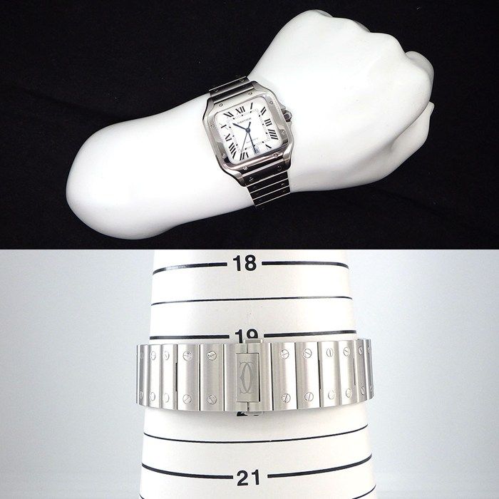 Cartier Watch Santos LM Date Square Silver Opa Line Dial SS Automatic Winding — view 9