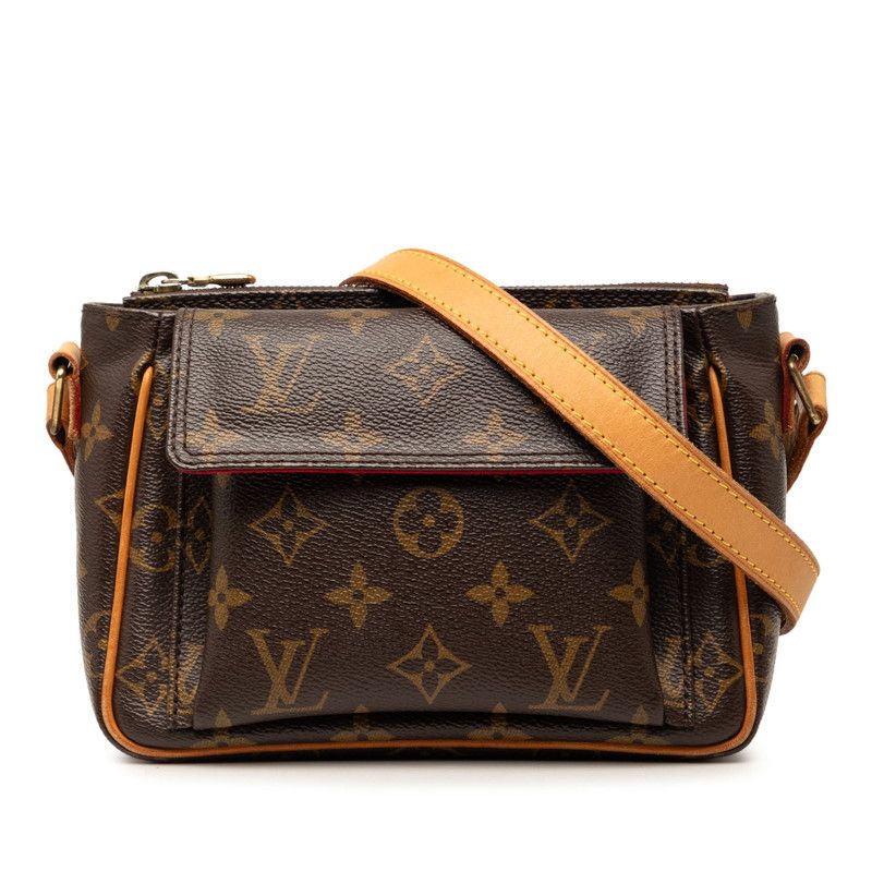 Louis Vuitton Monogram Viva Cite PM Crossbody Shoulder Bag Brown Leather