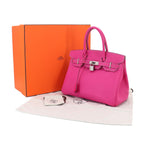 Hermes Candy Birkin 30 Epsom Rose Tyrian Ruby Hand Bag Silver — view 2