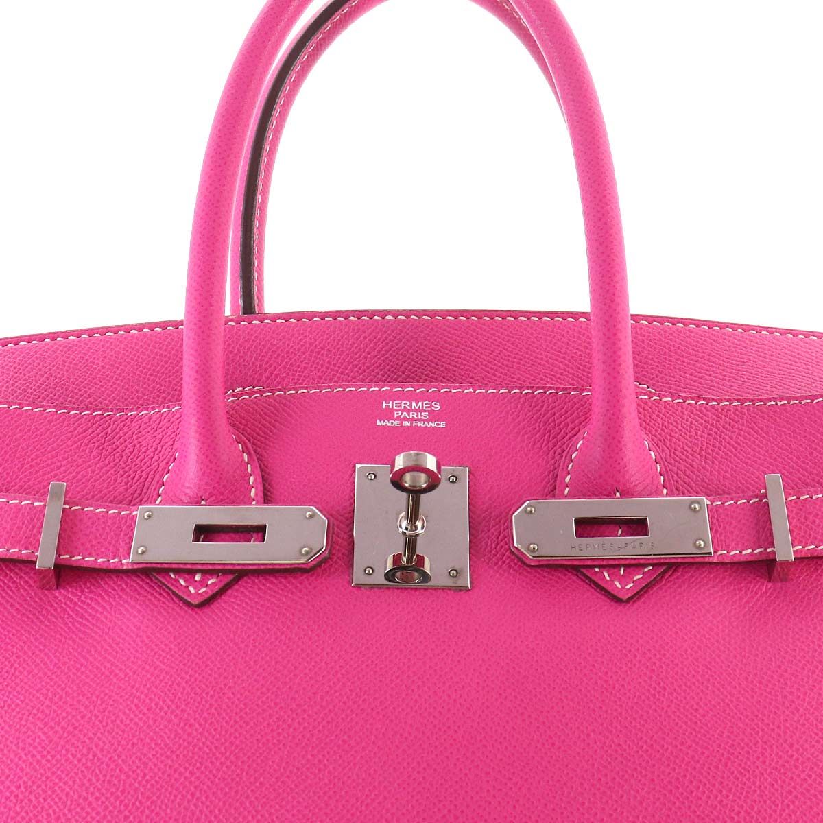 Hermes Candy Birkin 30 Epsom Rose Tyrian Ruby Hand Bag Silver — view 8
