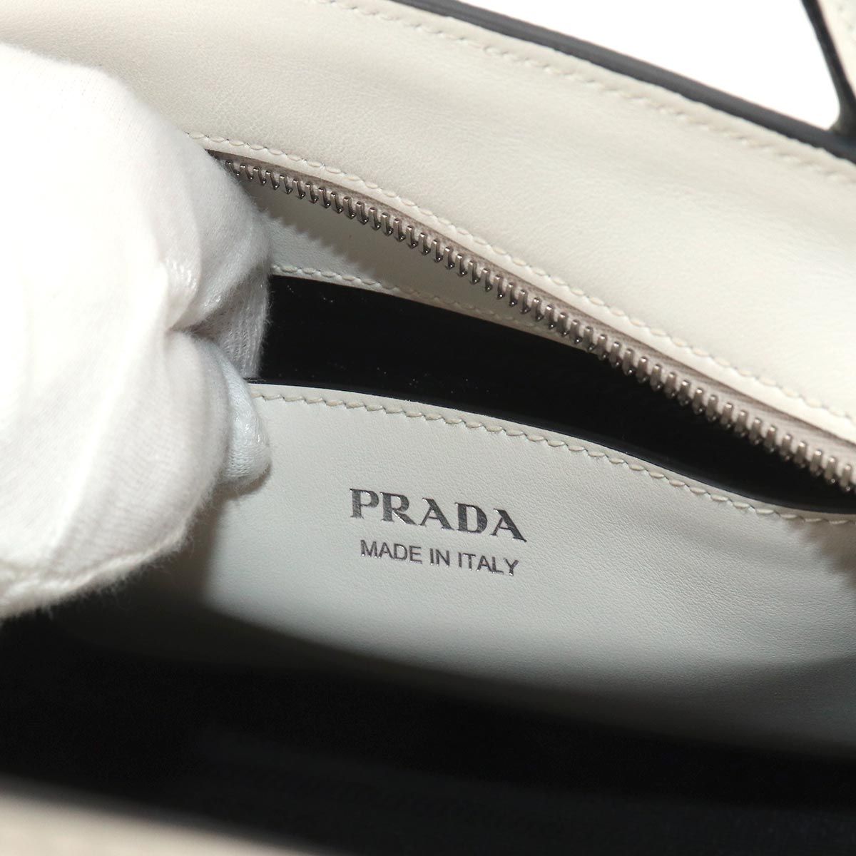 Prada Saffiano 2-Way Leather White Shoulder — view 7