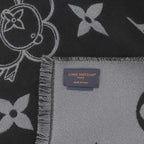 Louis Vuitton Scarf Monogram Vivienne Wool Black Gray Winter — view 4