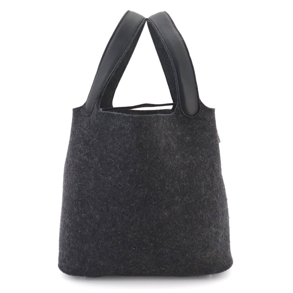 Hermes Picotin Lock MM Hand Bag Felt Swift Graphite Black — view 4