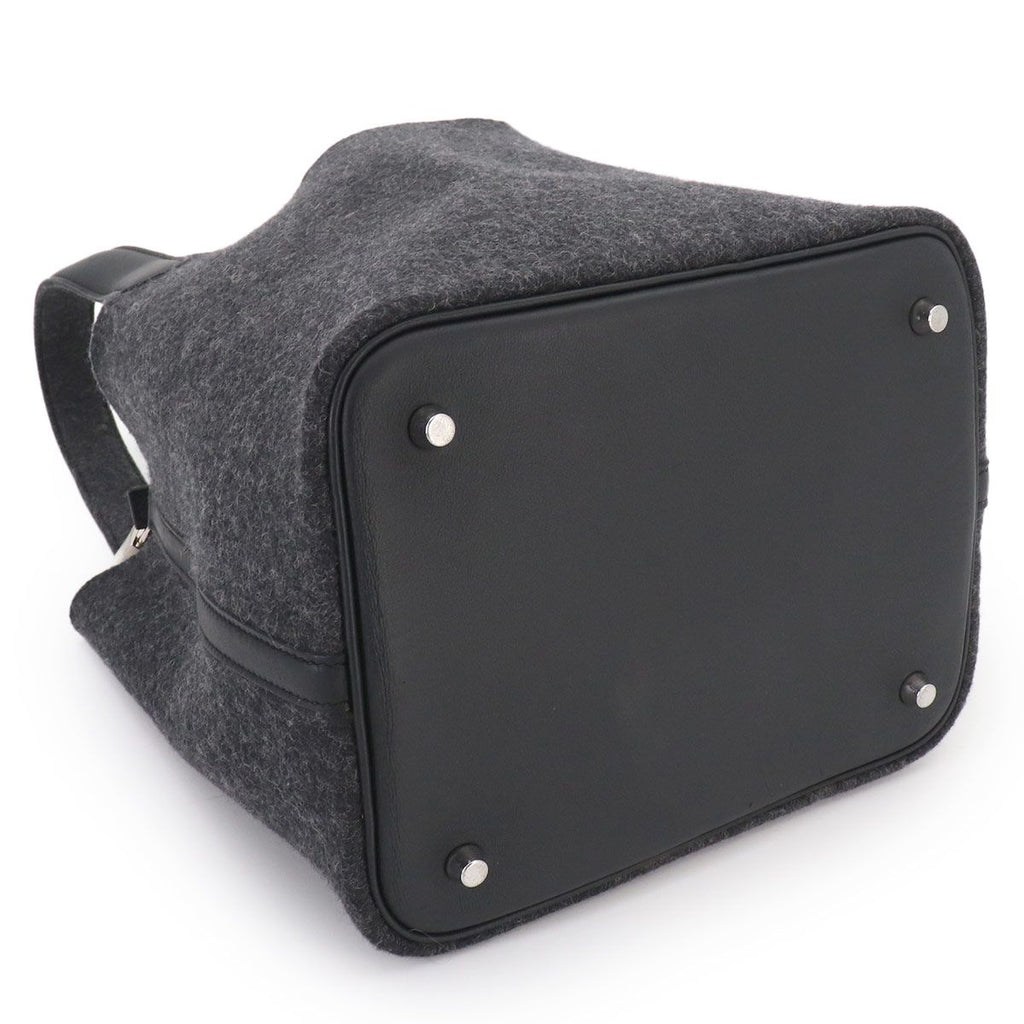 Hermes Picotin Lock MM Hand Bag Felt Swift Graphite Black — view 5