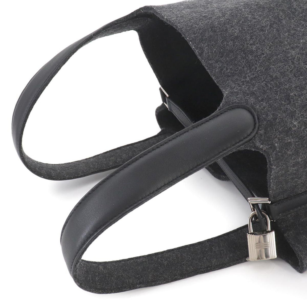 Hermes Picotin Lock MM Hand Bag Felt Swift Graphite Black — view 6