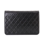 Chanel Quilted Chain Shoulder Bag Lambskin Black Gold Vintage — view 3
