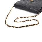 Chanel Quilted Chain Shoulder Bag Lambskin Black Gold Vintage — view 6