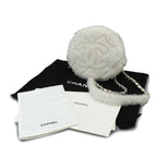 Chanel Chain Shoulder Bag Shearling Leather White — view 2