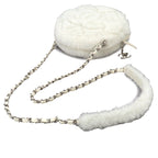 Chanel Chain Shoulder Bag Shearling Leather White — view 6