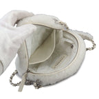Chanel Chain Shoulder Bag Shearling Leather White — view 7