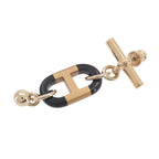 Hermes Sur Mer PM Earrings Buffalo Horn Gold Brown — view 3
