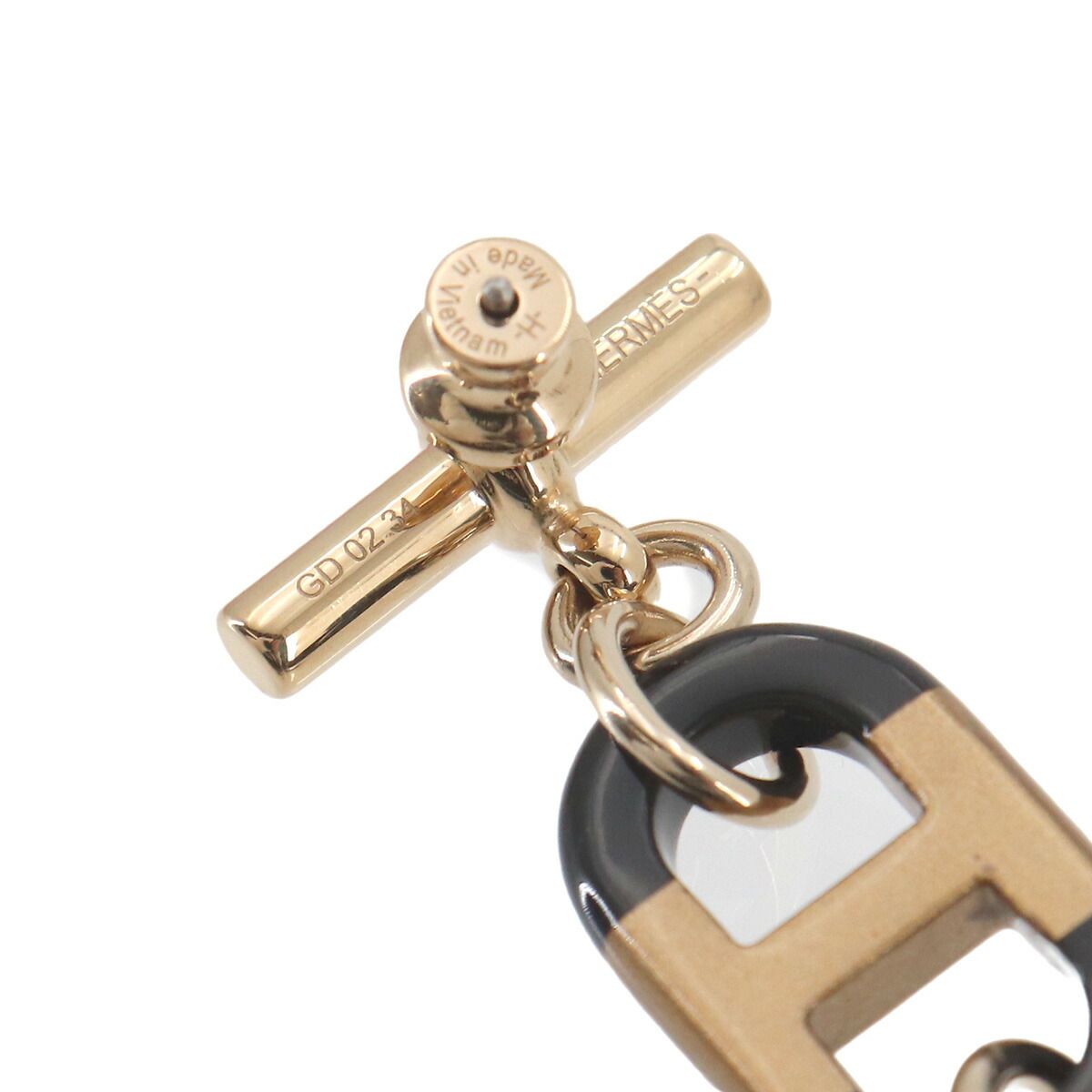 Hermes Sur Mer PM Earrings Buffalo Horn Gold Brown — view 5