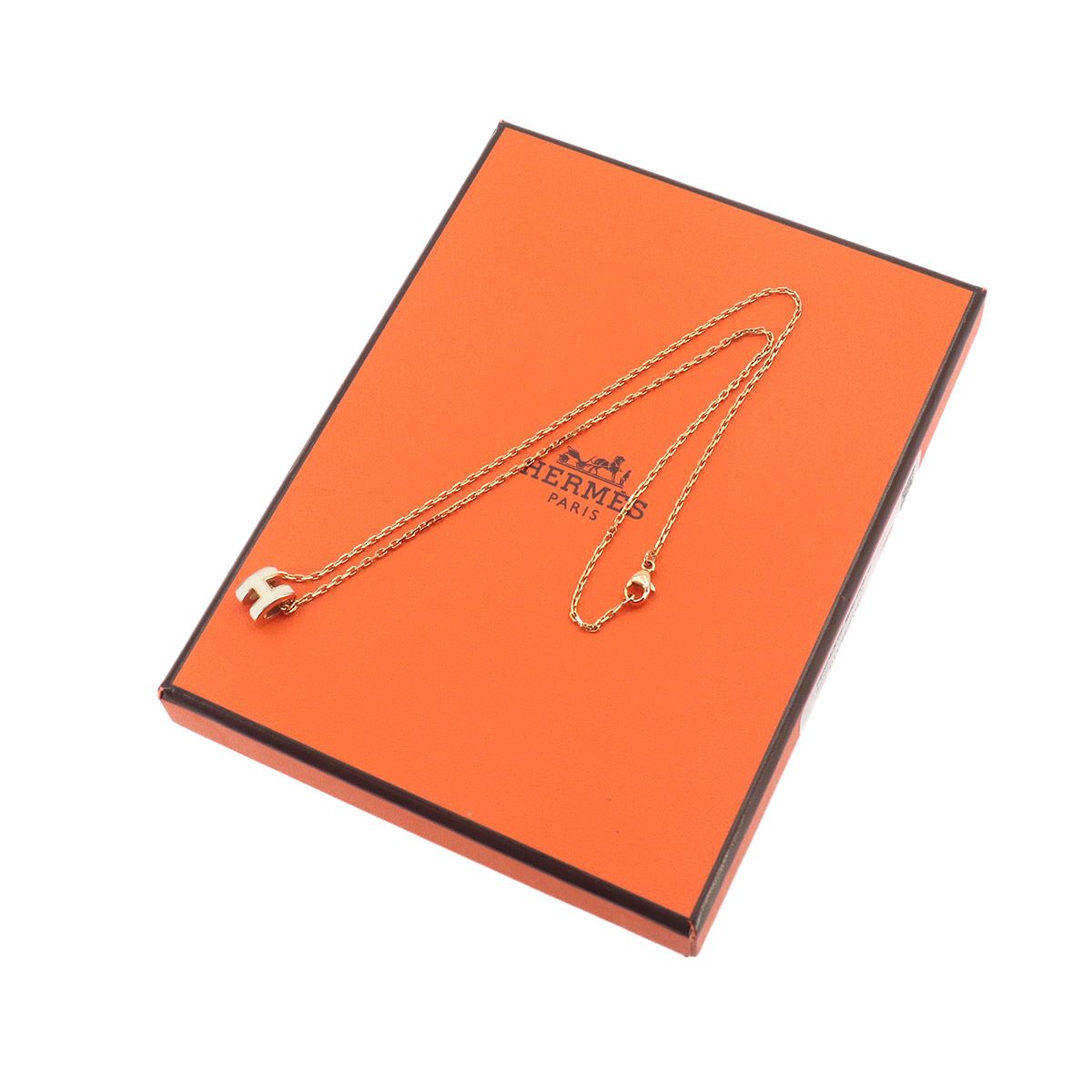 Hermes Mini Pop Necklace White Gold — view 2
