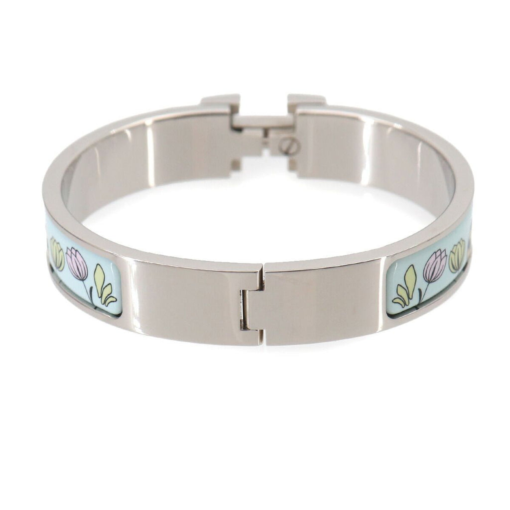 Hermes Clic PM Leopard Bangle Multicolor Silver Bracelet — view 3