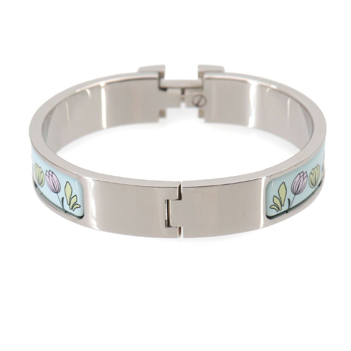 Hermes Clic PM Leopard Bangle Multicolor Silver Bracelet — view 3