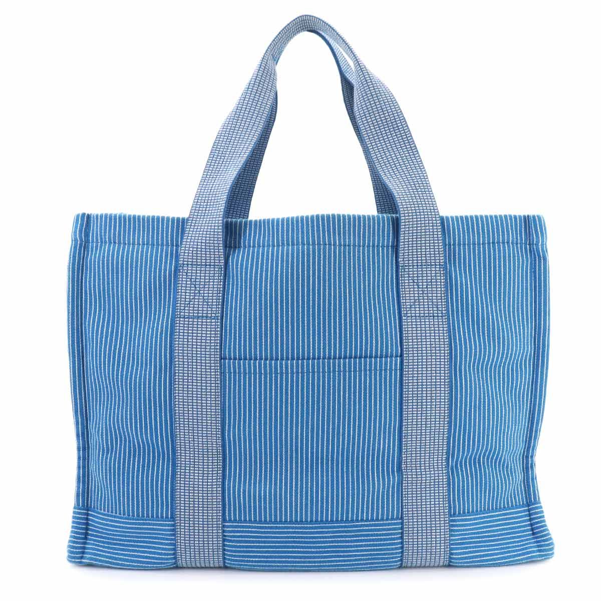 Hermes Caval Tote Cotton Canvas Blue Horse Cheval — view 3