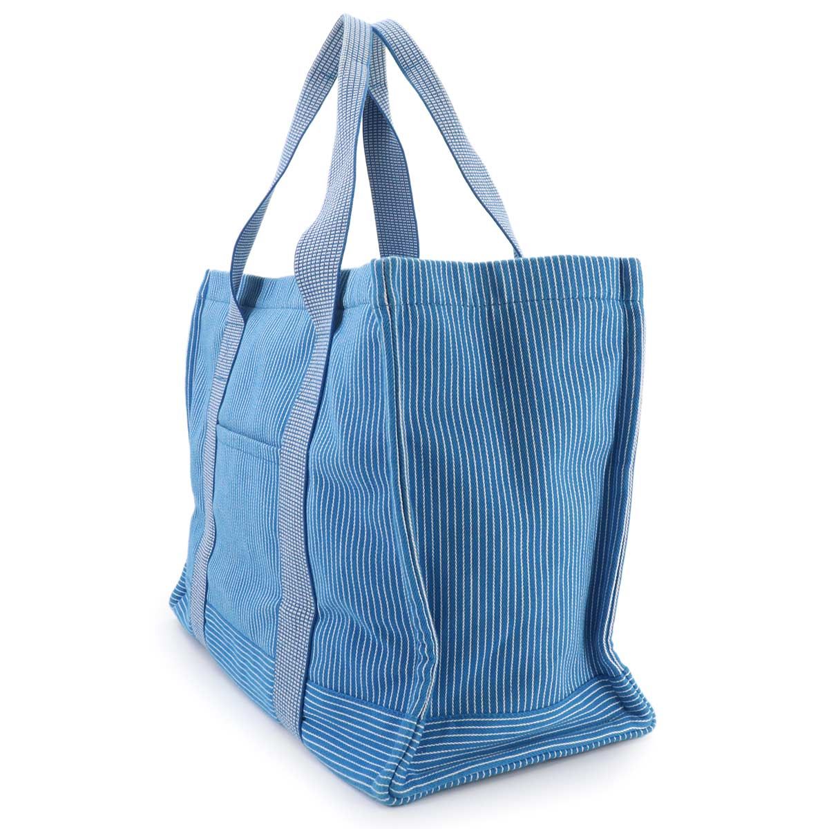 Hermes Caval Tote Cotton Canvas Blue Horse Cheval — view 4