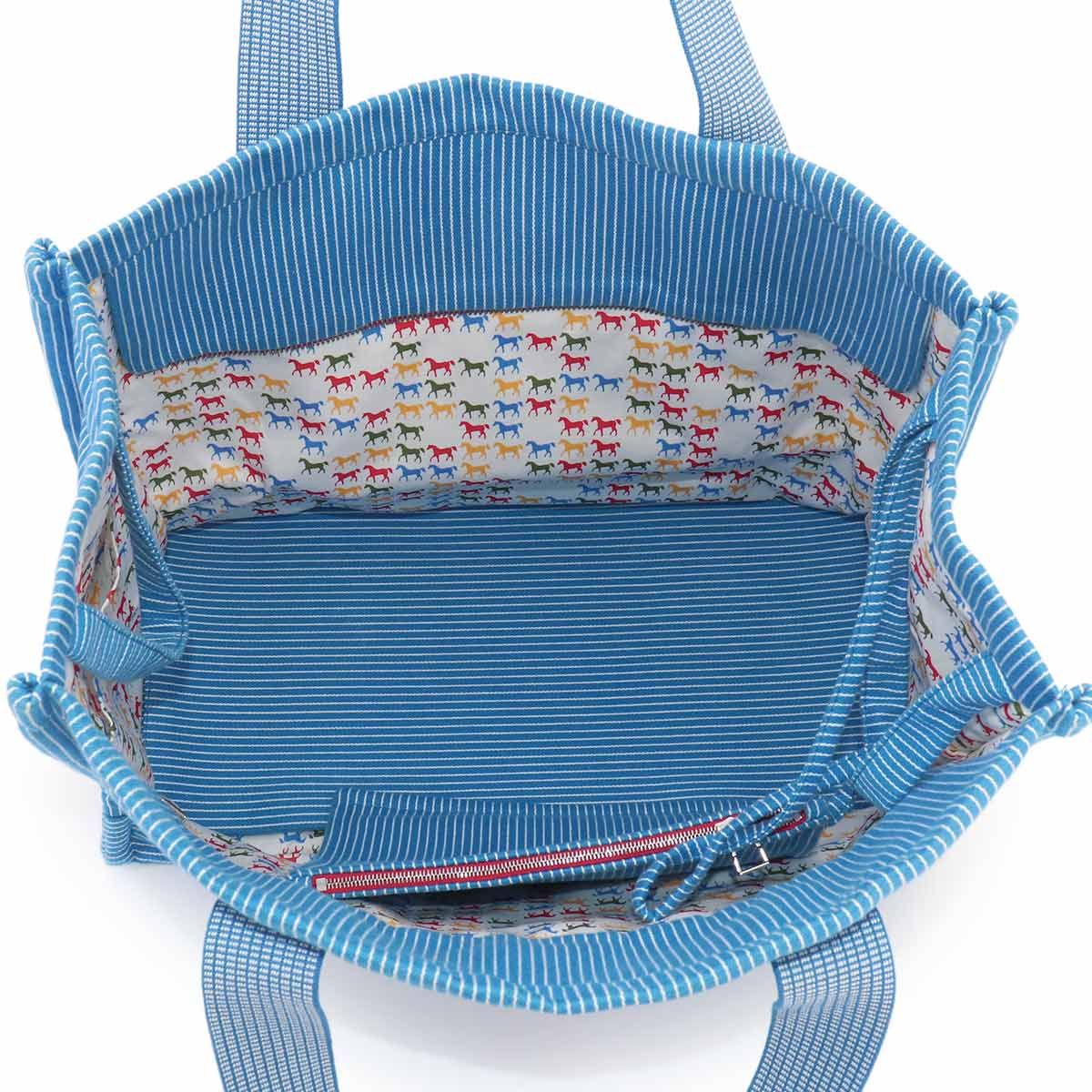 Hermes Caval Tote Cotton Canvas Blue Horse Cheval — view 7
