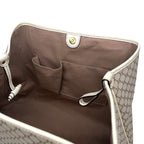 Celine Macadam Tote Canvas Leather Beige White Gold — view 8