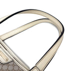 Celine Macadam Tote Canvas Leather Beige White Gold — view 6