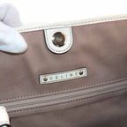Celine Macadam Tote Canvas Leather Beige White Gold — view 9